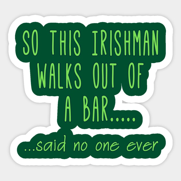 Irish Joke for St Patricks Day Sticker by Scarebaby